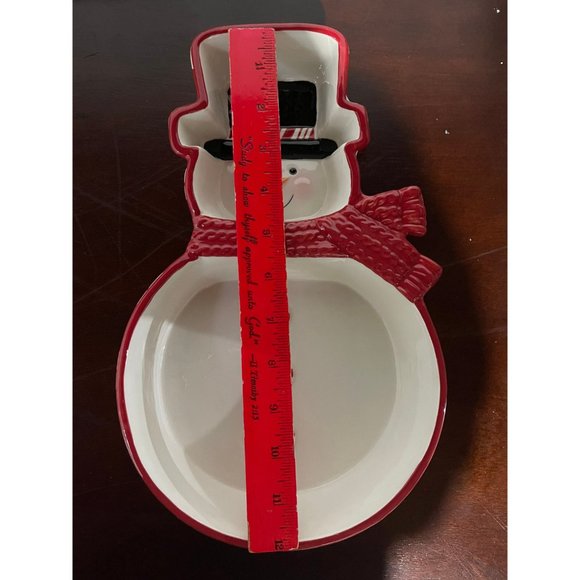 Burton and Burton Peppermint Snowman serving tray/Dish/candy dish Burton and Bur - Picture 2 of 7